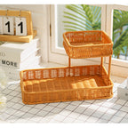 Multi-Tiered Wicker Organization Tray | Kelmera