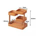 Multi-Tiered Wicker Organization Tray | Kelmera
