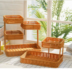 Multi-Tiered Wicker Organization Tray | Kelmera
