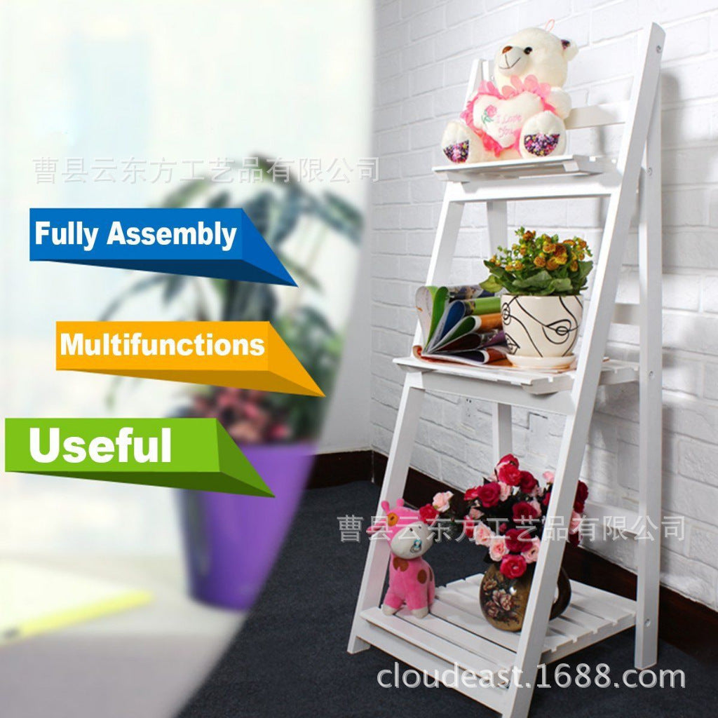 Multi-Tiered Wooden Ladder Shelf | Kelmera