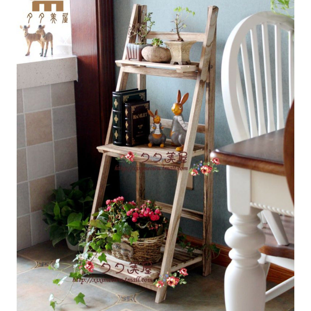 Multi-Tiered Wooden Ladder Shelf | Kelmera