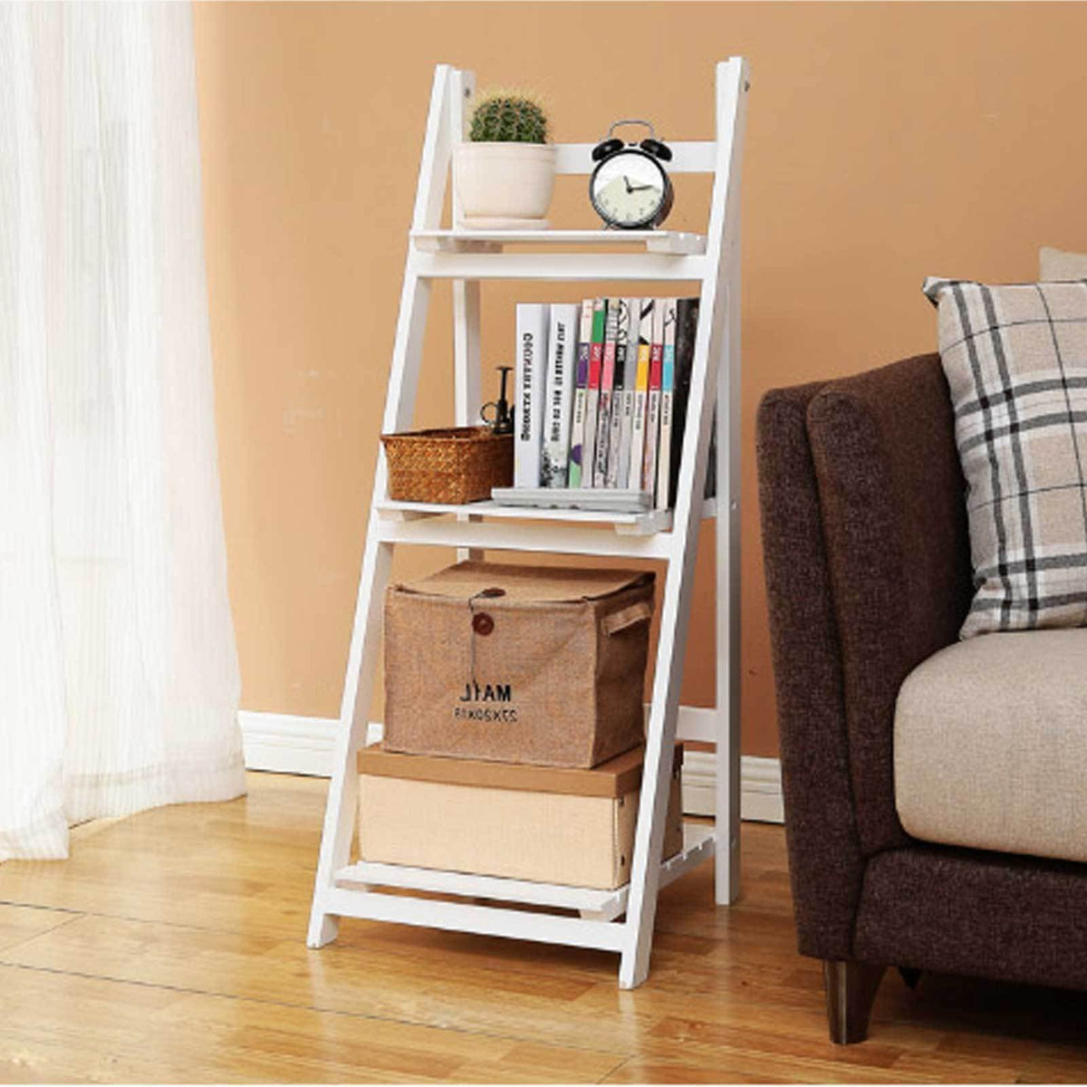 Multi-Tiered Wooden Ladder Shelf | Kelmera