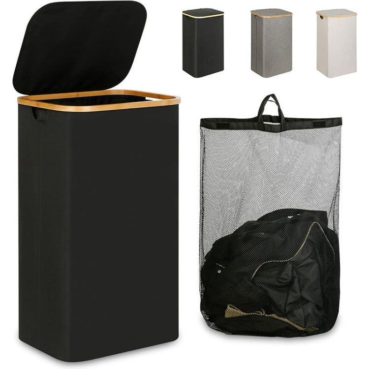 Multifunctional Laundry Storage Box with Bamboo Lid | Kelmera