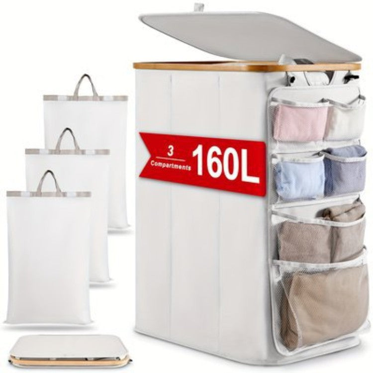 Multifunctional Laundry Storage Box with Bamboo Lid | Kelmera