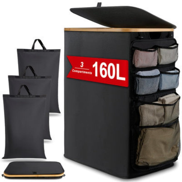 Multifunctional Laundry Storage Box with Bamboo Lid | Kelmera