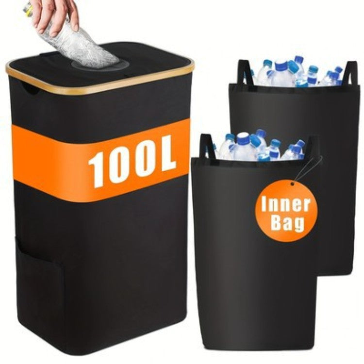 Multifunctional Laundry Storage Box with Bamboo Lid | Kelmera
