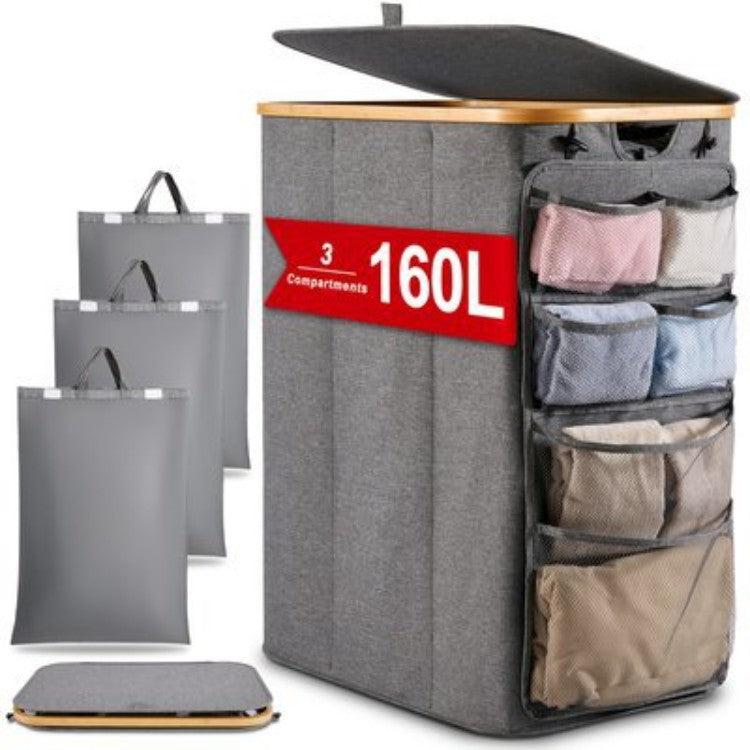 Multifunctional Laundry Storage Box with Bamboo Lid | Kelmera