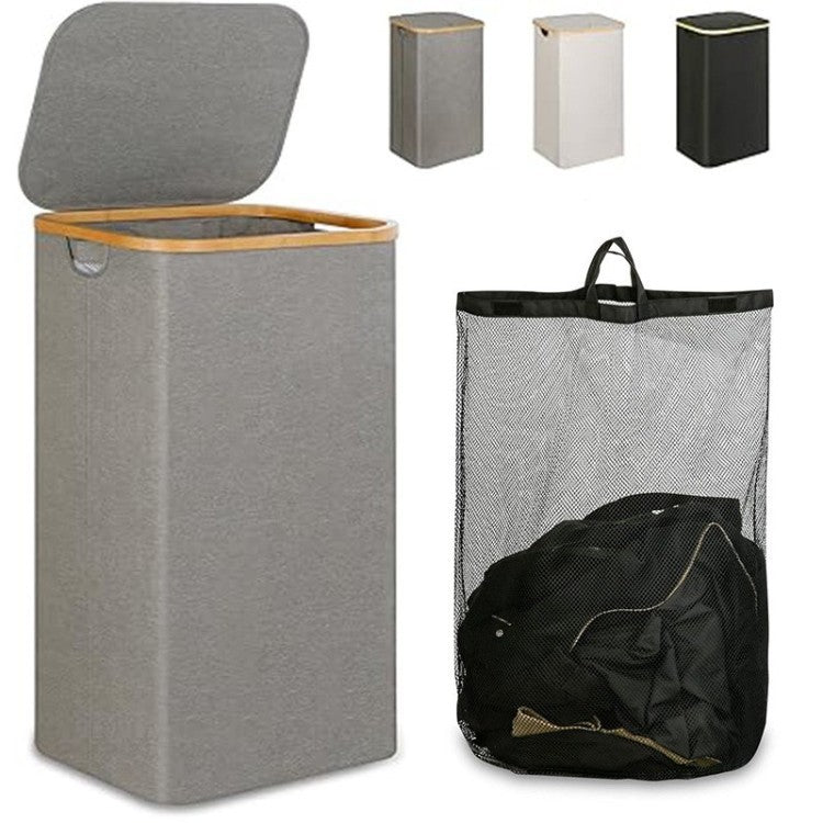 Multifunctional Laundry Storage Box with Bamboo Lid | Kelmera