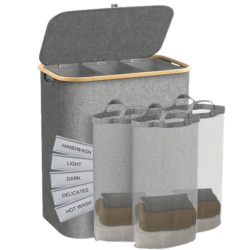 Multifunctional Laundry Storage Box with Bamboo Lid | Kelmera