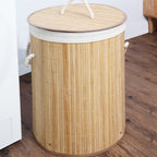 Natural Bamboo Laundry Basket with Lid | Kelmera