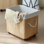Natural Bamboo Laundry Basket with Lid | Kelmera