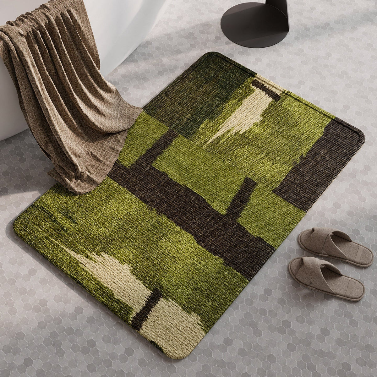 Natural Fiber Absorbent Bathroom Mat | Kelmera