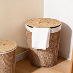 Natural Fiber Laundry Basket with Lid | Kelmera