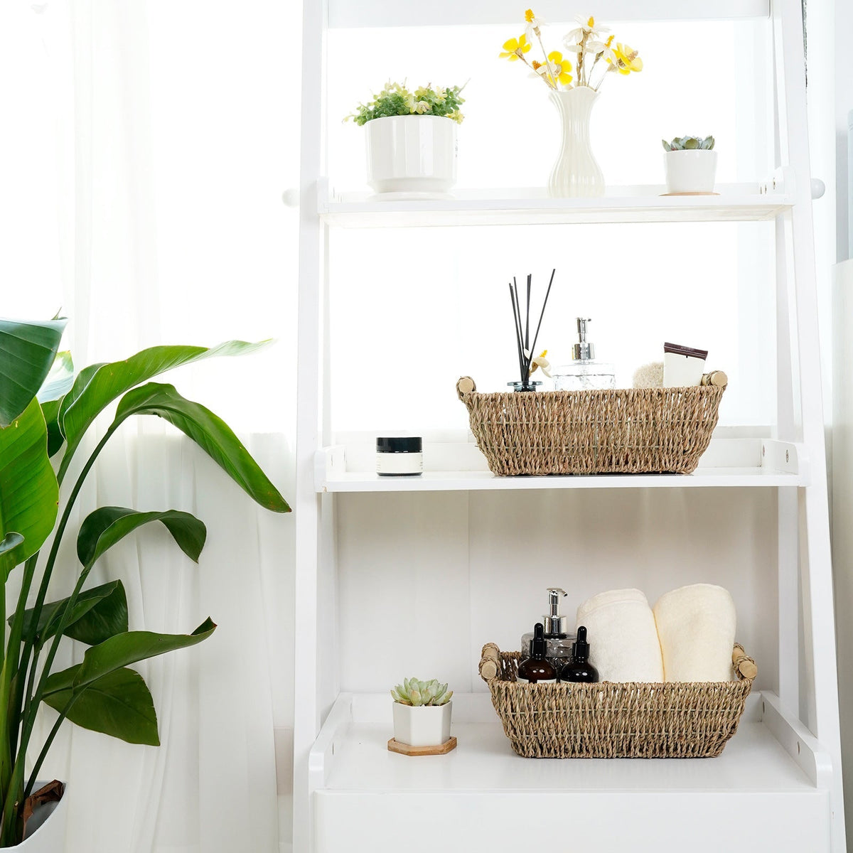 Natural Fiber Storage Basket with Handles | Kelmera