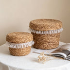 Natural Fiber Storage Basket with Ruffled Edge | Kelmera