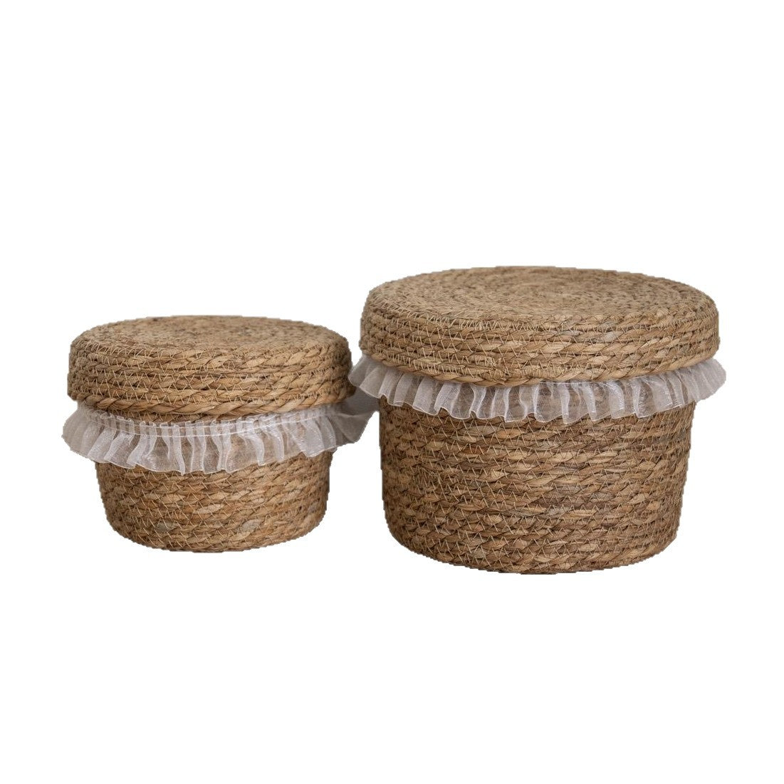 Natural Fiber Storage Basket with Ruffled Edge | Kelmera