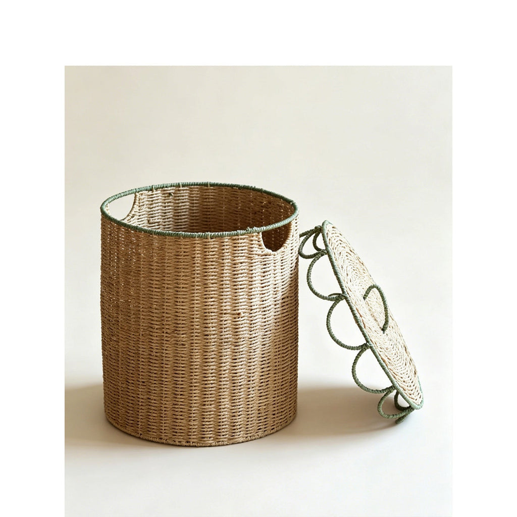 Natural Storage Basket with Lid | Kelmera
