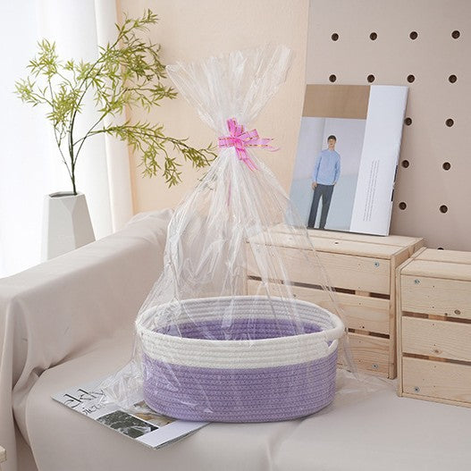 Natural Storage Basket with Ribbons | Kelmera
