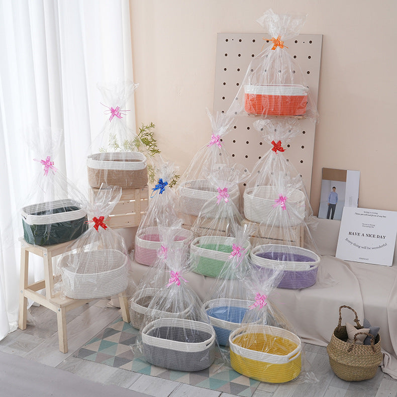 Natural Storage Basket with Ribbons | Kelmera