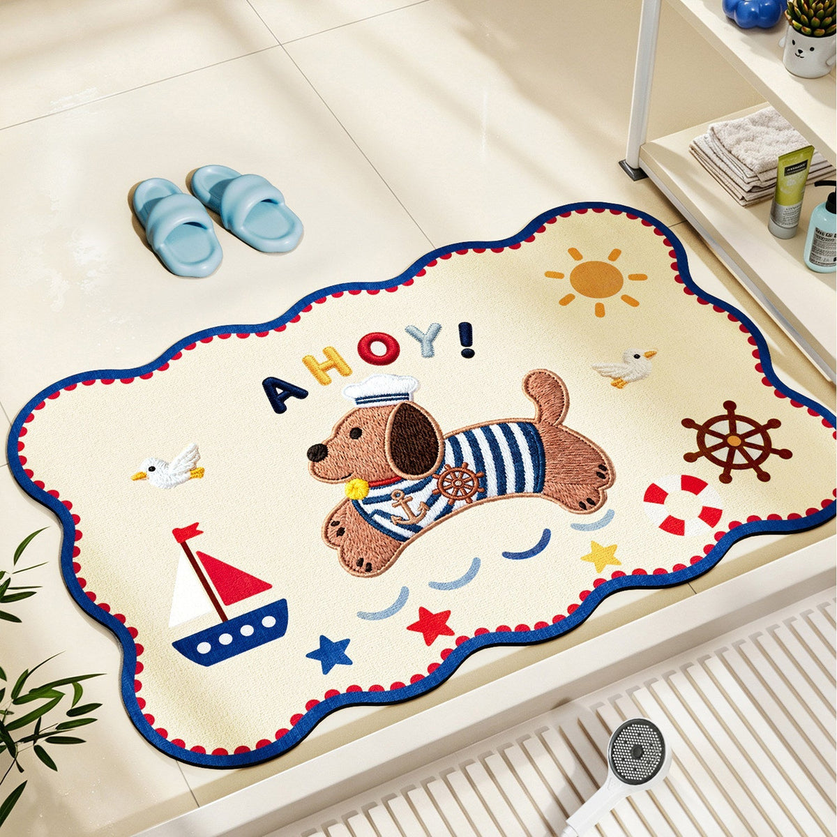 Nautical-Themed Memory Foam Bath Mat | Kelmera