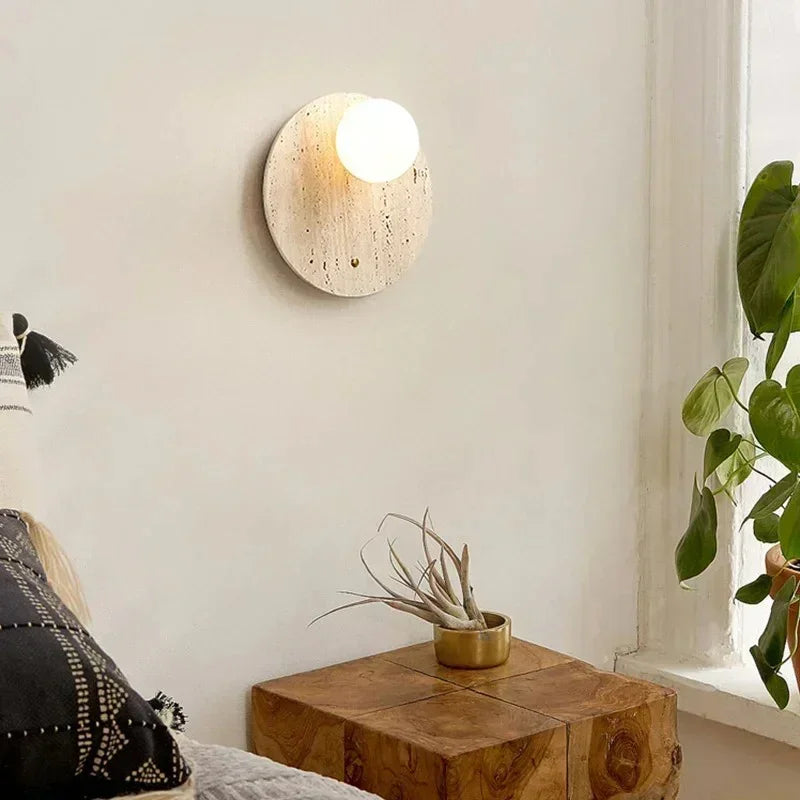Nelmita Travertine Wall Lamp - Natural