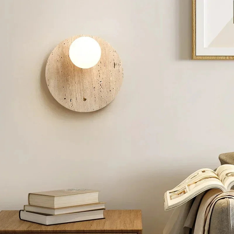Nelmita Travertine Wall Lamp - Natural