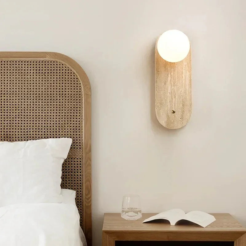 Nelmita Travertine Wall Lamp - Natural