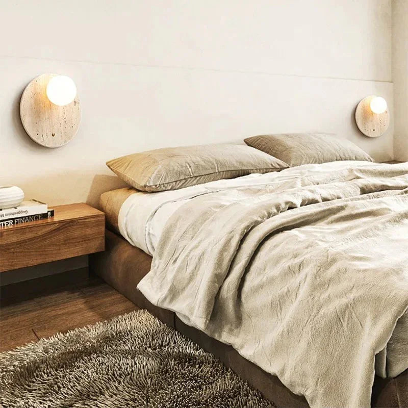 Nelmita Travertine Wall Lamp - Natural