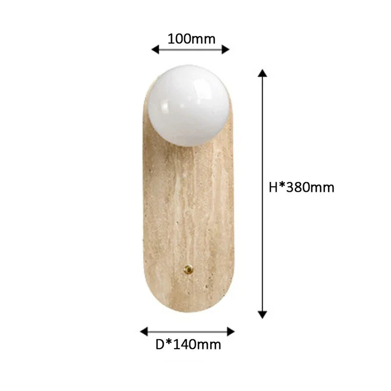 Nelmita Travertine Wall Lamp - Natural