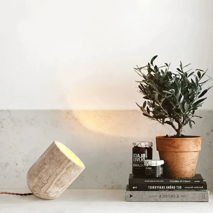 Nelmova Travertine Table Lamp