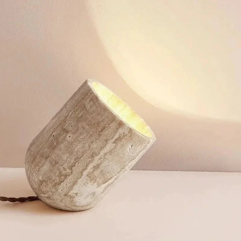 Nelmova Travertine Table Lamp