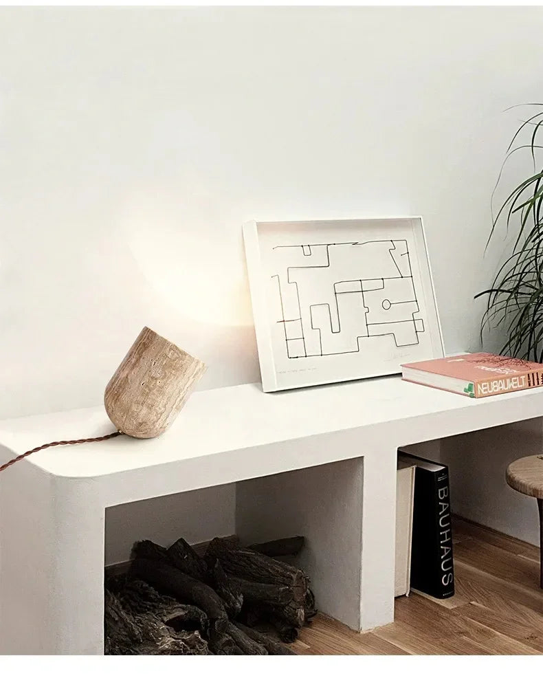Nelmova Travertine Table Lamp