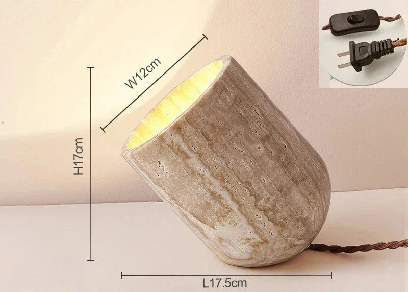 Nelmova Travertine Table Lamp