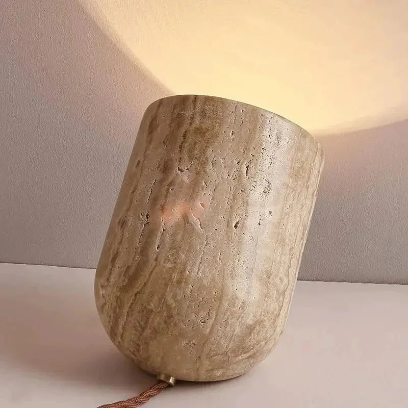 Nelmova Travertine Table Lamp