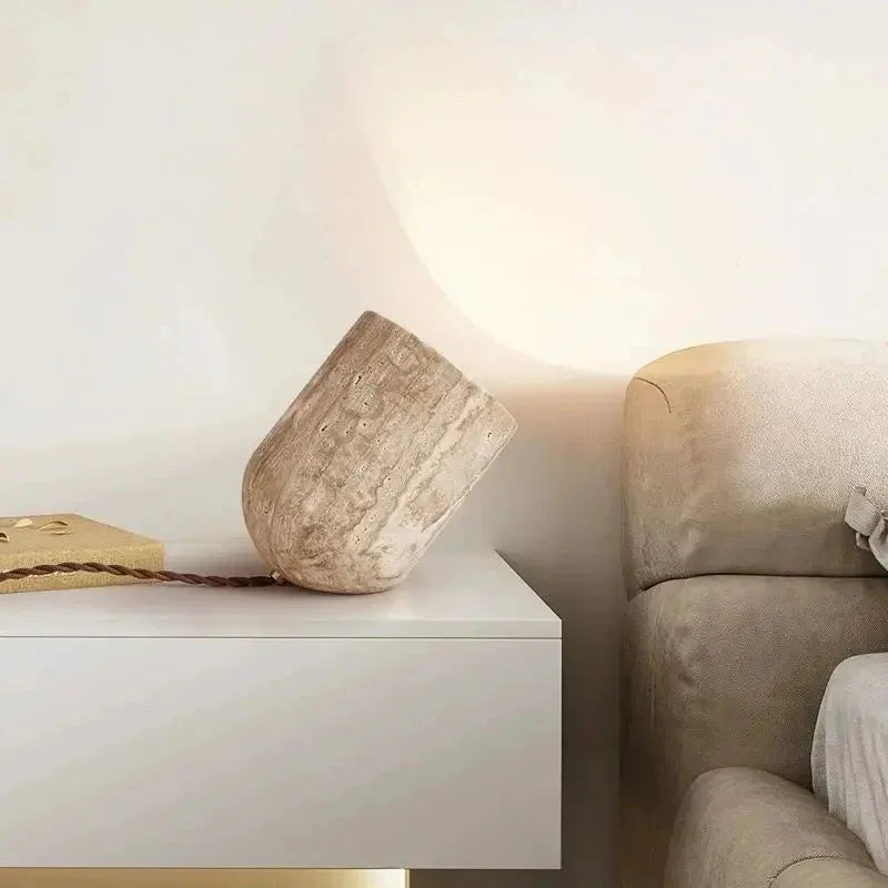 Nelmova Travertine Table Lamp