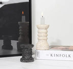 Oldelta Travertine Candle Holders