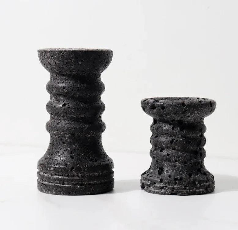 Oldelta Travertine Candle Holders