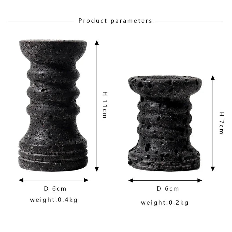 Oldelta Travertine Candle Holders