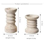 Oldelta Travertine Candle Holders