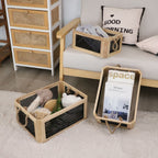 Open Storage Basket with Natural Fiber and Raffia Covering | Kelmera