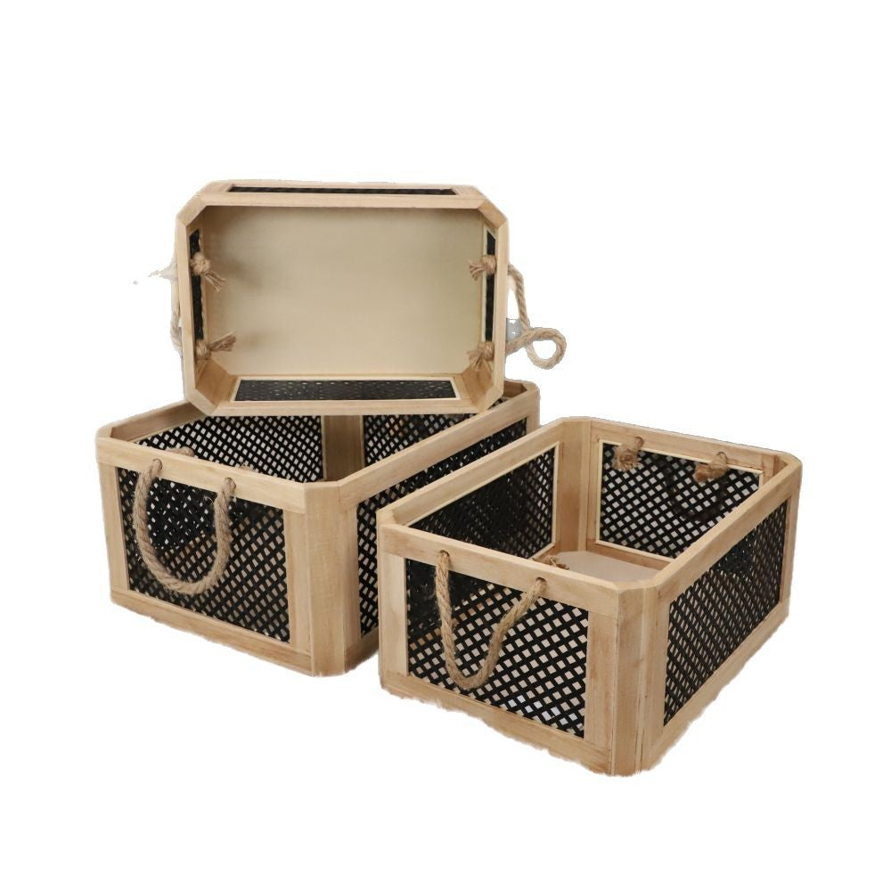 Open Storage Basket with Natural Fiber and Raffia Covering | Kelmera