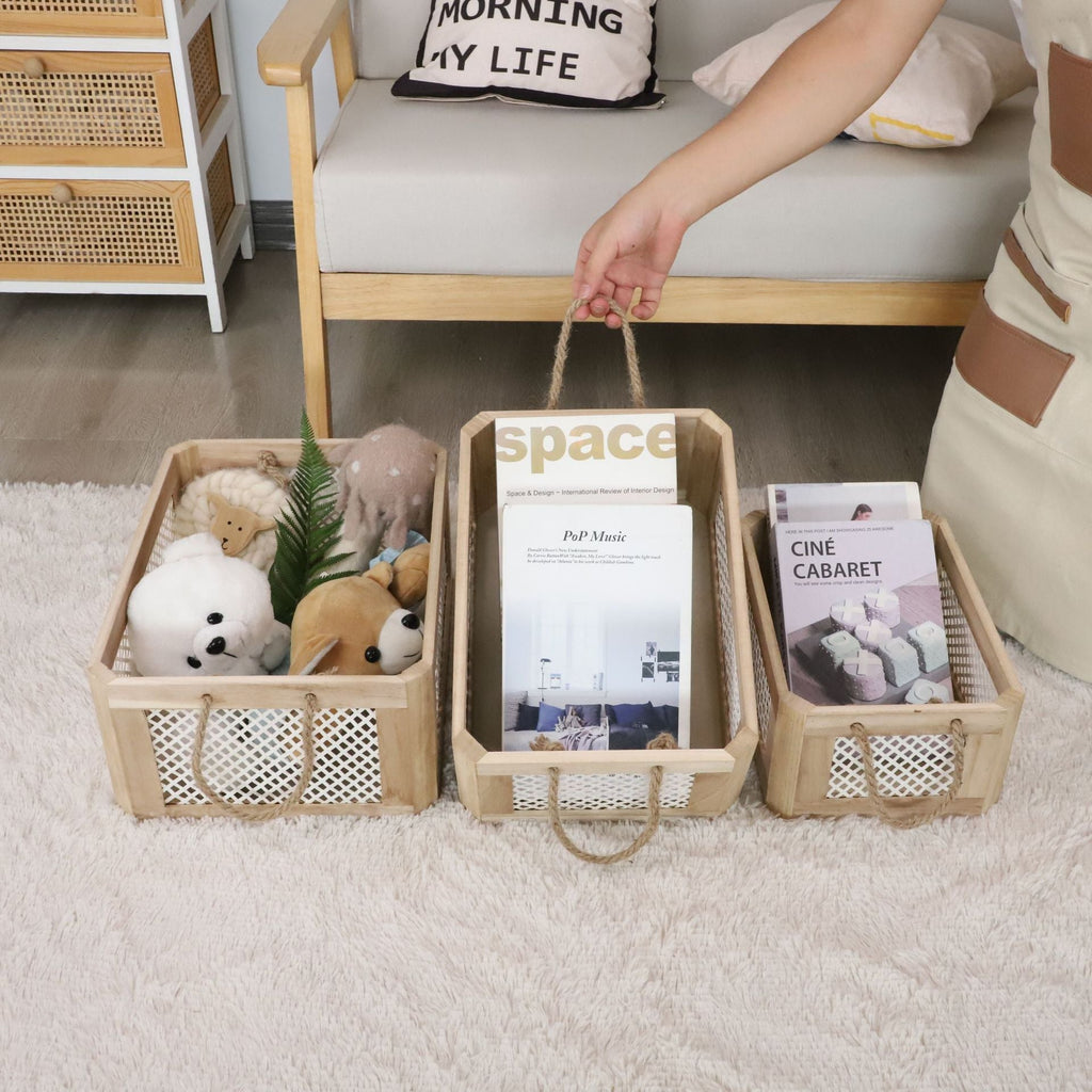 Open Storage Basket with Natural Fiber and Raffia Covering | Kelmera