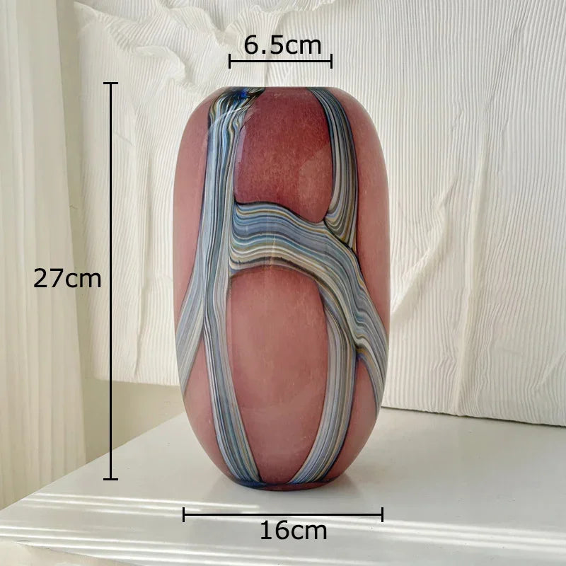 Orfossa Striped Glass Vase