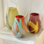 Orfossa Striped Glass Vase