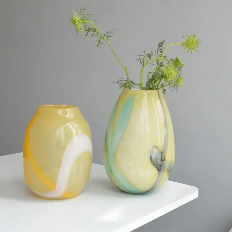 Orfossa Striped Glass Vase