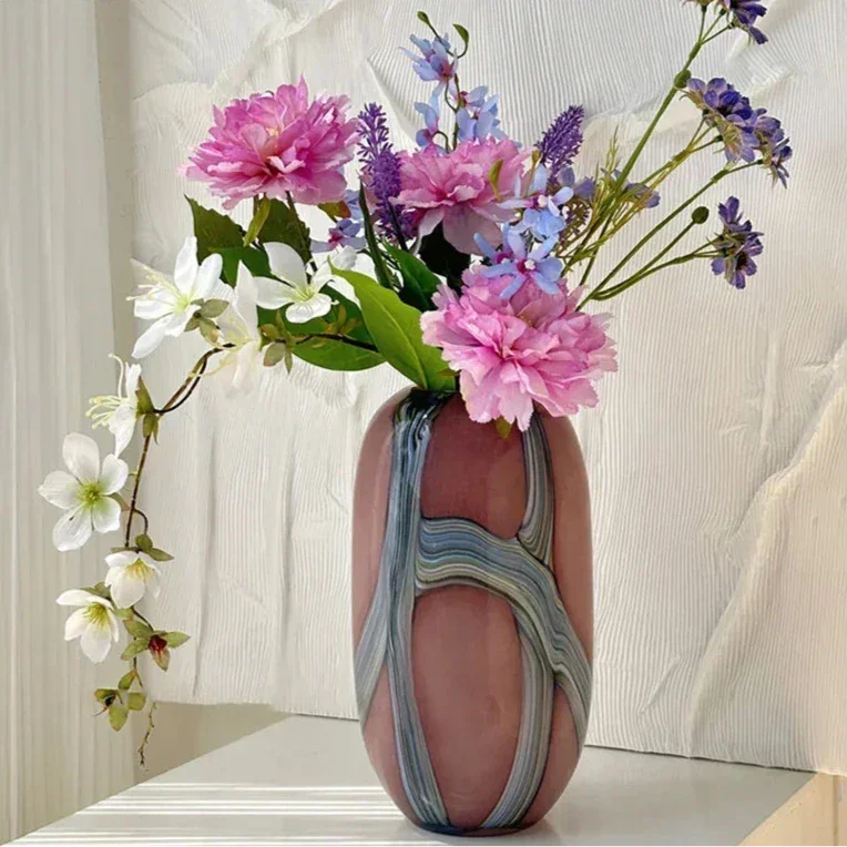 Orfossa Striped Glass Vase