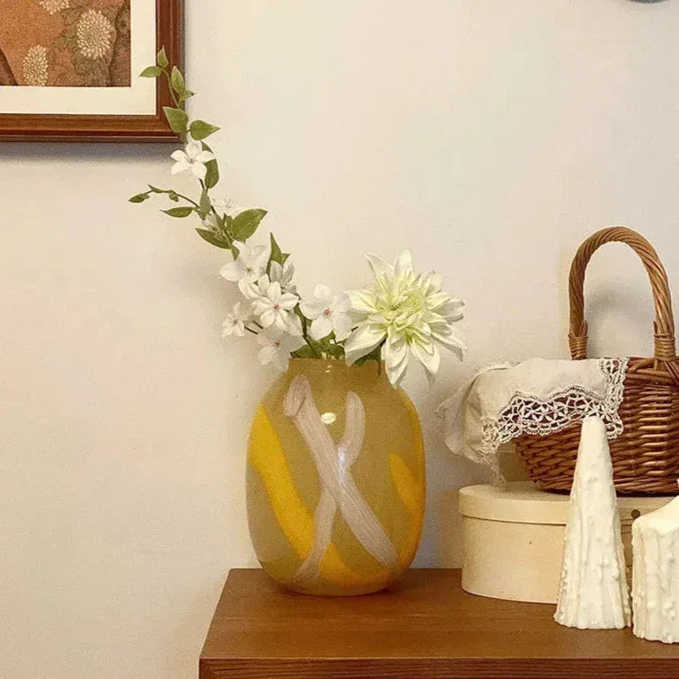 Orfossa Striped Glass Vase