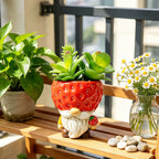 Original Flower Pot Figure with Gnome Motif | Kelmera