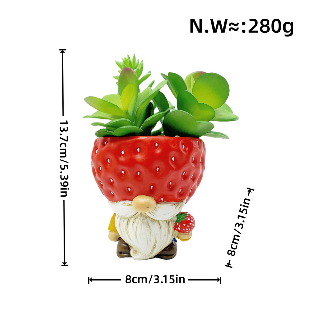 Original Flower Pot Figure with Gnome Motif | Kelmera