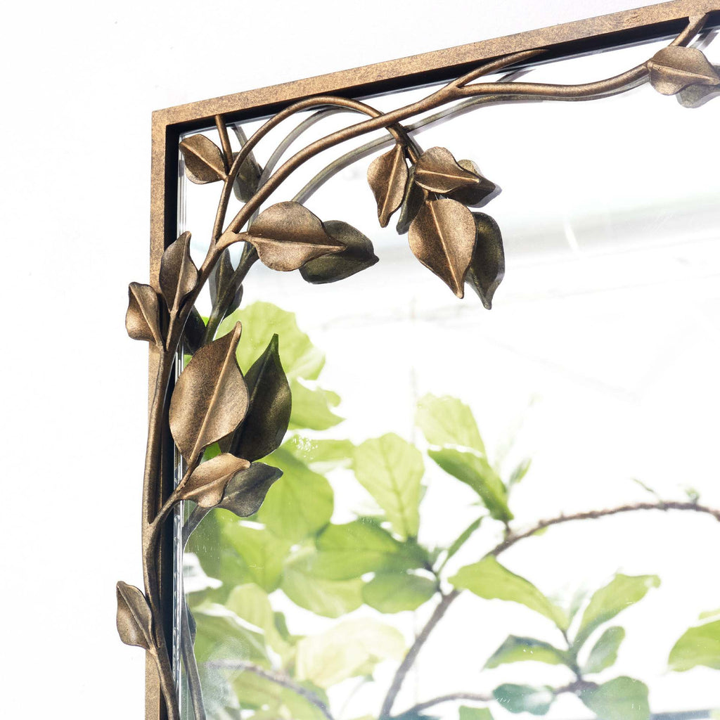 Ornate Wall Mirror with Leaf Accents | Kelmera